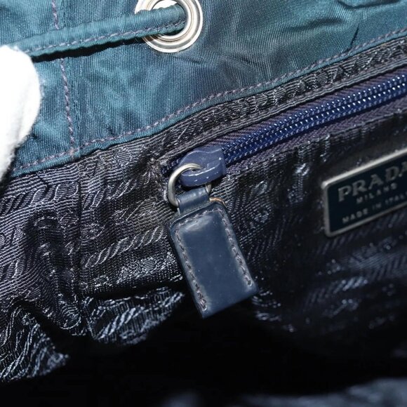 PRADA Backpack Nylon Blue Silver Auth 157773 main image 8